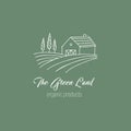 Hand drawn farm logo in doodle style Royalty Free Stock Photo
