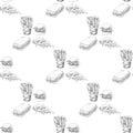 Hand drawn fast food pattern. Burger, pizza, french fries detailed illustrations. Great for restaurant menu or banner Royalty Free Stock Photo