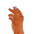 Hand drawn female afro american hand with pink nails Royalty Free Stock Photo