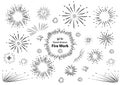 Hand drawn fire work element design Royalty Free Stock Photo