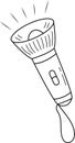 Hand-drawn flashlight or lantern for camping and scouting activities, doodle vector style. Royalty Free Stock Photo