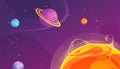 Hand Drawn Flat Cartoon Planets Composition