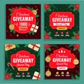 hand drawn flat christmas giveaway banners collection abstract design vector illustration