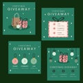 hand drawn flat christmas giveaway banners collection abstract design vector illustration