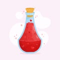 Hand drawn flat design love potion illustration Vector illustration. Royalty Free Stock Photo