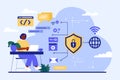 Hand drawn flat design vpn illustration Vector illustration. Royalty Free Stock Photo