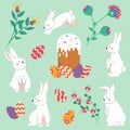 Hand drawn flat easter icon illustration