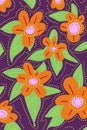 Hand drawn flat floral graphic design for covers, posters, background, garden scene spring and summer