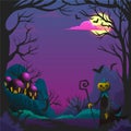 hand drawn flat halloween border template vector design Royalty Free Stock Photo