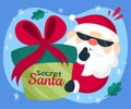 hand drawn flat secret santa abstract design vector illustration