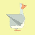 Hand drawn flat square icon Goose isolated on