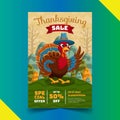 hand drawn flat thanksgiving vertical poster template vector design illustration