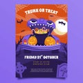 hand drawn flat trunk treat vertical poster template vector design Royalty Free Stock Photo