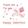 Happy Valentine vector illustration with lettering. Bright design for web, print, stickers, logo, template, etc.