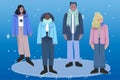 hand drawn flat winter people collection vector design illustration Royalty Free Stock Photo