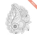 Hand drawn floral background doodle style. Design for cover, bag, knapsack, notebook, datebook .