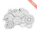 Hand drawn floral background doodle style. Design for cover, bag, knapsack, notebook, datebook .