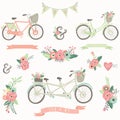 Hand Drawn Floral Bike Royalty Free Stock Photo