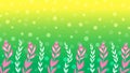 Hand Drawn Floral Border in Green and Yellow Gradient Background Royalty Free Stock Photo