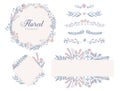 Hand drawn floral decoration elements