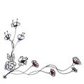 Hand drawn floral design element border decoration - EPS10