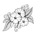 Hand drawn floral doodle bouquet. Decorative flower for your design.
