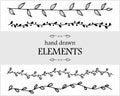 Hand drawn floral elements. Cute items for your branding Royalty Free Stock Photo