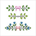 Hand Drawn floral elements. Set of flowers and decorative elements. Royalty Free Stock Photo