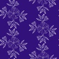 Vector seamless pattern, hand drawn botanical elements Royalty Free Stock Photo