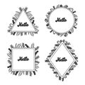 Hand drawn floral frames set for branding Royalty Free Stock Photo