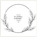 Hand-drawn floral frames wreath Vector.