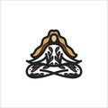 Yoga logo design, lotus position, lotus pose, meditation logo, miditation symdol, asana logo, woman logo, sacral symbol