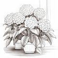 Flower Pattern Hydrangeas: Elegant Inking Techniques And Volumetric Lighting