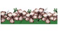 Seamless Flower Border Drawn by Colored Pencils. Royalty Free Stock Photo