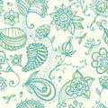 Hand-drawn floral seamless pattern.