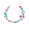 Hand drawn floral wreaths. Royalty Free Stock Photo