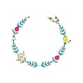 Hand drawn floral wreaths. Royalty Free Stock Photo