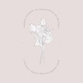 Vector Floristic Feminine Brand Logo Template Concept.