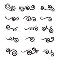 Hand drawn flourishes swirls, text dividers, wedding decor design elements.doodle style vector Royalty Free Stock Photo