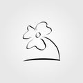hand drawn flower isolated icon symbol logo vector illustration design Royalty Free Stock Photo
