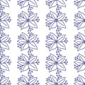 Vector seamless pattern, hand drawn floral elements