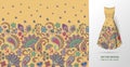 Hand drawn flower seamless pattern. Colorful seamless pattern with floral pattern in eastern style. Vector pattern for Royalty Free Stock Photo