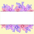 Floral background in watercolor style with place for text isolated on white. Empty template for card, wedding invitation. Art Royalty Free Stock Photo