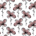 Hand drawn flowers pattern. Summer romantic background