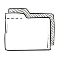 hand drawn folder with documents icon in doodle style isolated Royalty Free Stock Photo