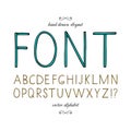 Hand-drawn font.