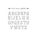 Hand-drawn font. Vector alphabet.