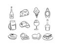 Hand drawn food icons