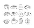 Hand drawn food icons