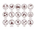 Hand-drawn Food Quality Icon Set